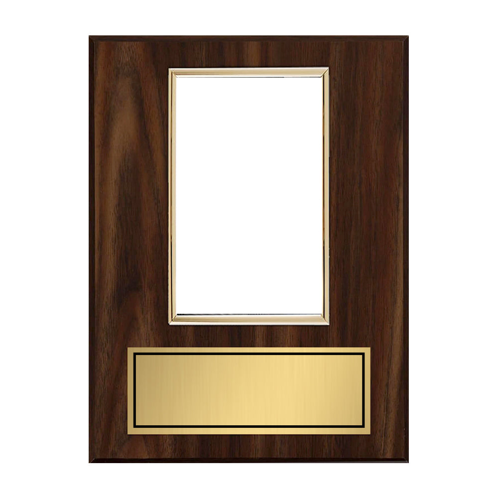Gavels Fast Personalized Wooden Photo Plaque - Horizontal Picture Holder - Custom Text on Plate