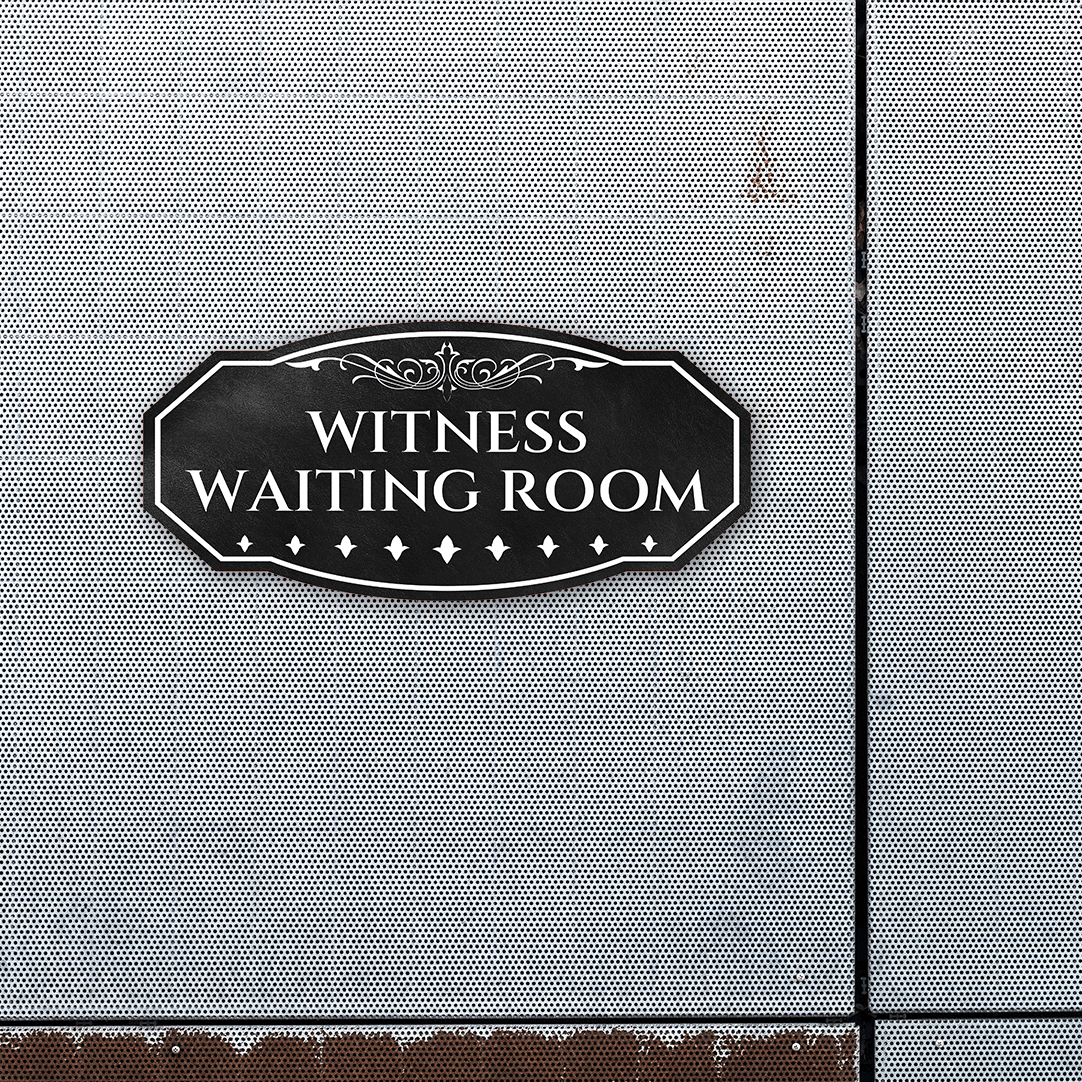 Victorian Plus Witness Waiting Room Wall or Door Sign | Legal and Courtroom Decoration