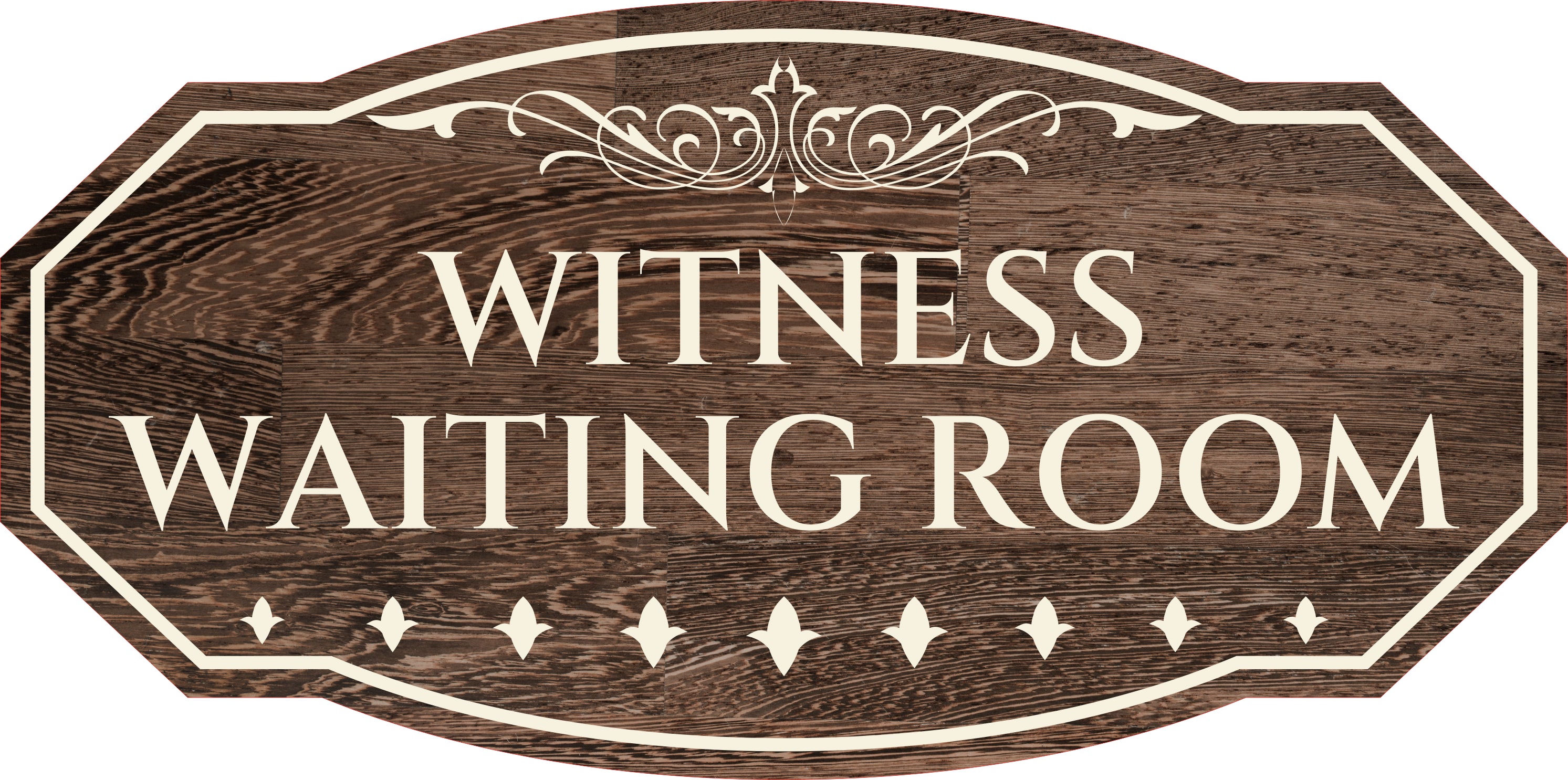 Victorian Plus Witness Waiting Room Wall or Door Sign | Legal and Courtroom Decoration