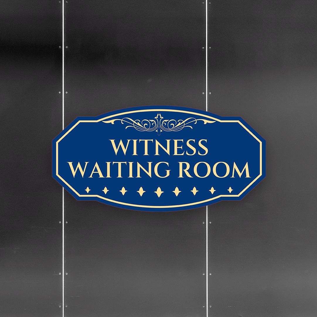 Victorian Plus Witness Waiting Room Wall or Door Sign | Legal and Courtroom Decoration