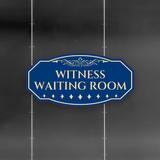 Victorian Plus Witness Waiting Room Wall or Door Sign | Legal and Courtroom Decoration