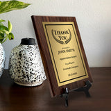 Thank You Gratitude and Appreciation Customizable Award Plaque | Recognition of Achievement and Service Personalizable Plaques