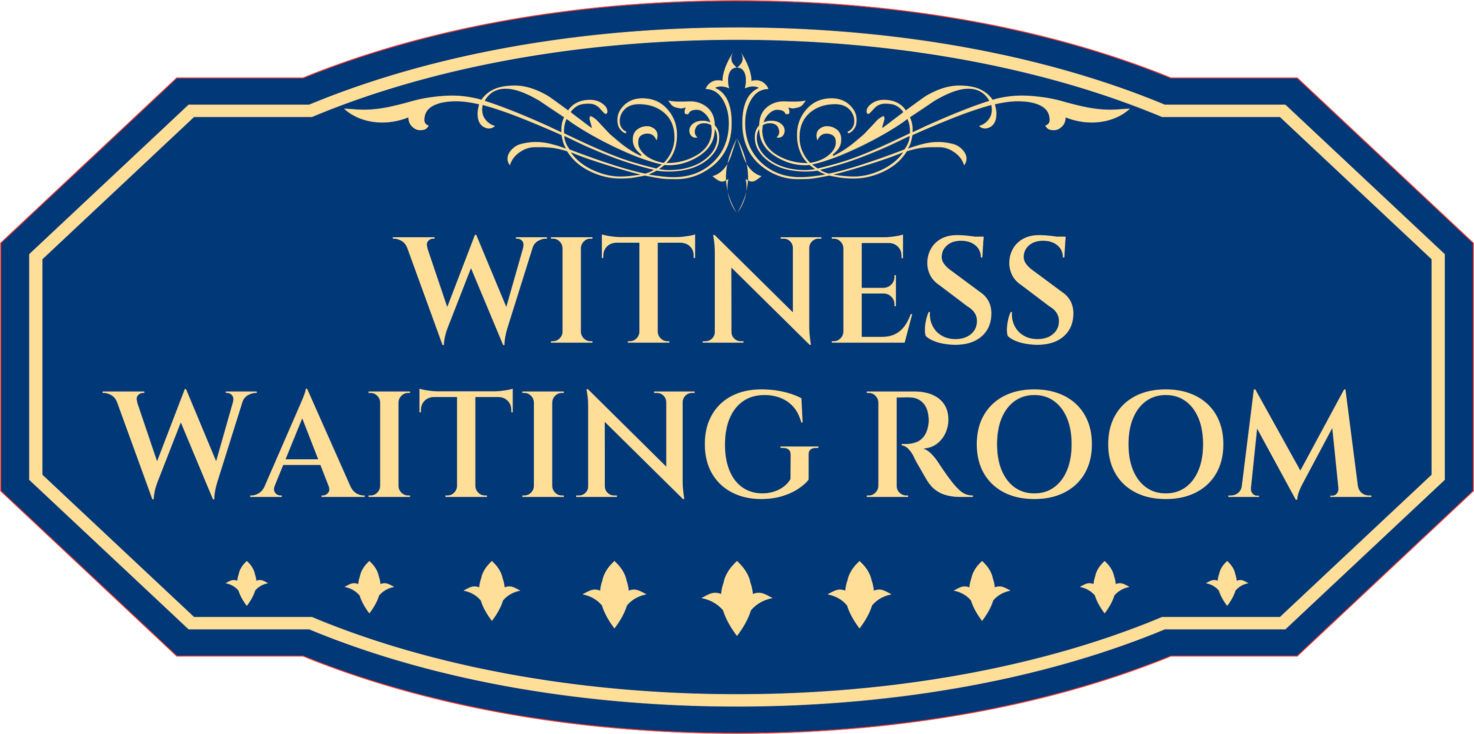 Victorian Plus Witness Waiting Room Wall or Door Sign | Legal and Courtroom Decoration