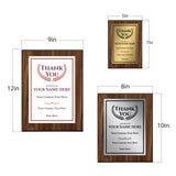 Thank You Gratitude and Appreciation Customizable Award Plaque | Recognition of Achievement and Service Personalizable Plaques