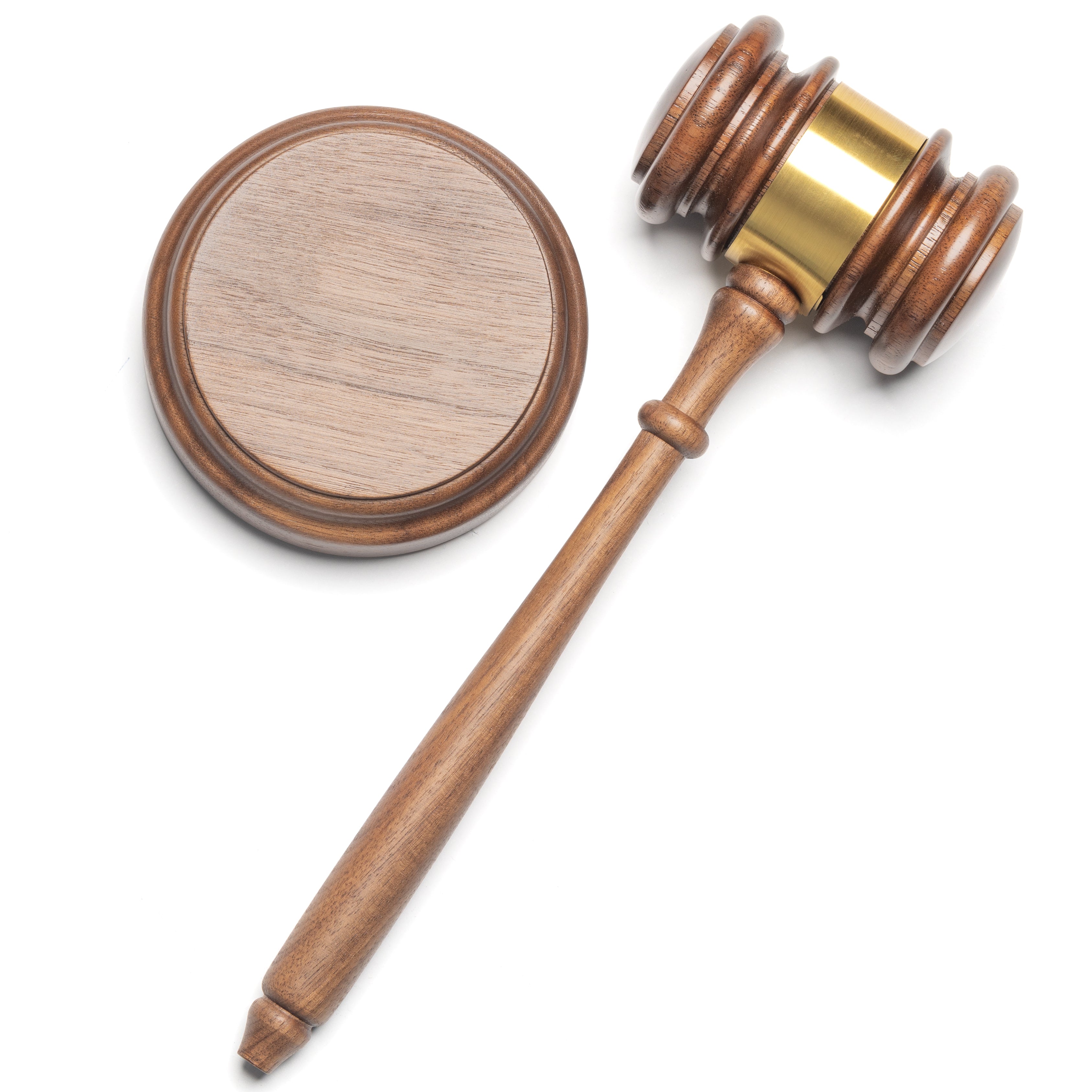 Judges Genuine American Walnut Gavel Set