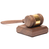 Gavels Fast Wooden Walnut Gavel and Square Sound Block for Judge Lawyer Auction - Not Engraved (Gold Band)