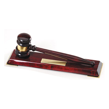 Piano Finish Rosewood Desk Stand - 10-1/2" Piano Finish Rosewood Gavel