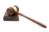 Gavels Fast Wooden Walnut Gavel and Square Sound Block for Judge Lawyer Auction - Not Engraved (Gold Band)