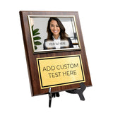 Gavels Fast Personalized Wooden Photo Plaque - Horizontal Picture Holder - Custom Text on Plate