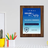Safety Award (Wooden) Wall Plaque With Easel Acrylic Stand | Certificates & Achievements Personalized Wall Prints (Plaques)