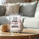 Signs ByLITA Personalized Acrylic Award Plaque with Patriot Faded US Flag Design – Custom Engraved Clear Desk Award, Recognition Gift, Office Decor (Multiple Sizes)