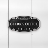 Victorian Plus Clerk's Office Wall or Door Sign | Legal and Courtroom Decoration