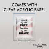 Signs ByLITA Personalized Acrylic Award Plaque with Patriot Faded US Flag Design – Custom Engraved Clear Desk Award, Recognition Gift, Office Decor (Multiple Sizes)