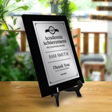 Signs ByLITA Academic Achievement Recognition Customizable Black Frame Award Wooden Plaque Award with Easel Stand |For Winners of Awards Certificates and Achievements