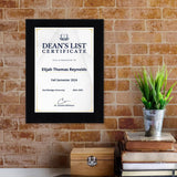 Dean’s List Certificate Personalized (Wooden) Wall Plaque With Easel Acrylic Stand | Certificates & Achievements