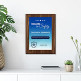 Safety Award (Wooden) Wall Plaque With Easel Acrylic Stand | Certificates & Achievements Personalized Wall Prints (Plaques)