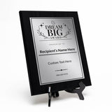 Dream Big Custom Award Wall Plaque With Easel Acrylic Stand | Personal Achievement Wall Plaques