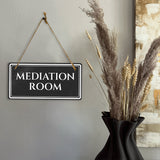 Mediation Room 5" x 10" Hanging Wall or Door Sign | Legal and Court House Rustic Twine Signage