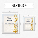 SignsByLITA Personalized Acrylic Award Plaque with Star Design – Custom Engraved Clear Desk Award, Recognition Gift, Office Decor (Multiple Sizes)