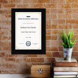 High School Diploma Replica (Wooden) Wall Plaque With Easel Acrylic Stand | Certificates & Achievements Personalized Wall Prints (Plaques)