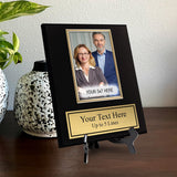 Gavels Fast Black Personalized Photo Plaque - Horizontal Picture Holder - Custom Text on Plate
