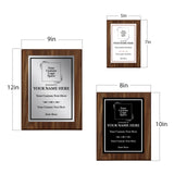 Custom Insert Your Logo (Square) Wreath Award Wooden Plaque | Recognition of Achievement and Service Personalizable Plaques