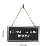Consultation Room 5" x 10" Hanging Wall or Door Sign | Legal and Court House Rustic Twine Signage