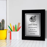 Thank You For Your Service Military and First Responders Customizable Black Frame Award Plaque | Easel Mount Option | Patriotic Recognition of Achievement and Service Personalizable Plaques