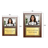 Gavels Fast Personalized Wooden Photo Plaque - Horizontal Picture Holder - Custom Text on Plate