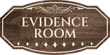 Victorian Plus Evidence Room Wall or Door Sign | Legal and Courtroom Decoration