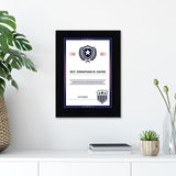 Military or Police Recognition (Navy Blue) Wooden Wall Plaque With Easel Acrylic Stand | Certificates & Achievements Personalized Wall Prints (Plaques)