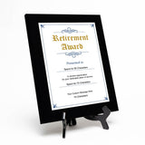 Signs ByLITA Customizable Retirement Black Frame Wooden Plaque with Optional Easel Mount | Recognition Gift for Employees, Organization members and Corporate Awards