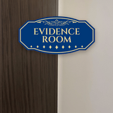 Victorian Plus Evidence Room Wall or Door Sign | Legal and Courtroom Decoration