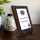 Military or Police Recognition (Navy Blue) Wooden Wall Plaque With Easel Acrylic Stand | Certificates & Achievements Personalized Wall Prints (Plaques)