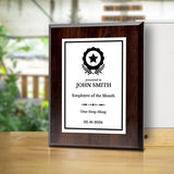 Employee Of The Month Customizable Award Plaque | Recognition of Achievement and Service Personalizable Plaques