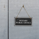 Notary Public Office 5" x 10" Hanging Wall or Door Sign | Legal and Court House Rustic Twine Signage