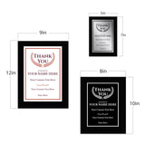 Thank You Gratitude and Appreciation Customizable Black Frame Award Plaque | Easel Mount Option | Recognition of Achievement and Service Personalizable Plaques