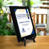 Customer Appreciation Certificate (Wooden) Wall Plaque With Easel Acrylic Stand | Certificates & Achievements Personalized Wall Prints (Plaques)