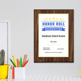 Honor Roll Recognition Personalized (Wooden) Wall Plaque With Easel Acrylic Stand | Certificates & Achievements