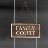 Family Court 5" x 10" Hanging Wall or Door Sign | Legal and Court House Rustic Twine Signage