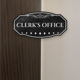 Victorian Plus Clerk's Office Wall or Door Sign | Legal and Courtroom Decoration