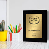 Signs ByLITA Customizable Black Frame Wooden Award Plaque | Optional Easel Mount | Personalizable Recognition Gift for Winners of Awards, Certificates and Achievements