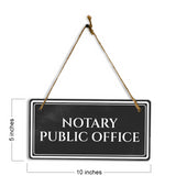 Notary Public Office 5" x 10" Hanging Wall or Door Sign | Legal and Court House Rustic Twine Signage