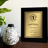 Top Producer of the Year Customizable Black Frame Award Plaque | Easel Mount Option | Achievement and Recognition Personalizable Plaques