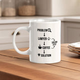 Lawyer Coffee Problem Solution 11oz Plastic or Ceramic Mug | For Attorneys and Legal Students