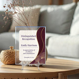 Signs ByLITA Personalized Acrylic Award Plaque with Elegant Borders Design – Custom Engraved Clear Desk Award, Recognition Gift, Office Decor (Multiple Sizes)