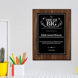 Dream Big Custom Award Wall Plaque With Easel Acrylic Stand | Personal Achievement Wall Plaques
