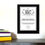 Dream Big Custom Award Wall Plaque With Easel Acrylic Stand | Personal Achievement Wall Plaques