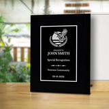 Thank You For Your Service Military and First Responders Customizable Black Frame Award Plaque | Easel Mount Option | Patriotic Recognition of Achievement and Service Personalizable Plaques