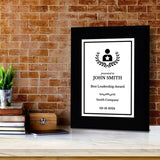 Leadership Customizable Black Frame Award Plaque | Easel Mount Option | Achievement and Recognition Personalizable Plaques